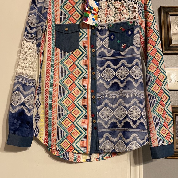 Desigual Button Down Shirt! New with tags! Size small! - Picture 5 of 14